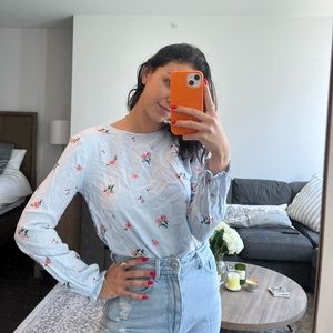 H&M floral long sleeve blouse
